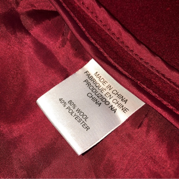 Sz M Chicwish Free Myself Woolblend Deep Red Coat - Picture 15 of 16